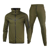 Men's Classic Casual Sportswear Hooded Cardigan Sports Elastic Waist Pants Set 50000392K