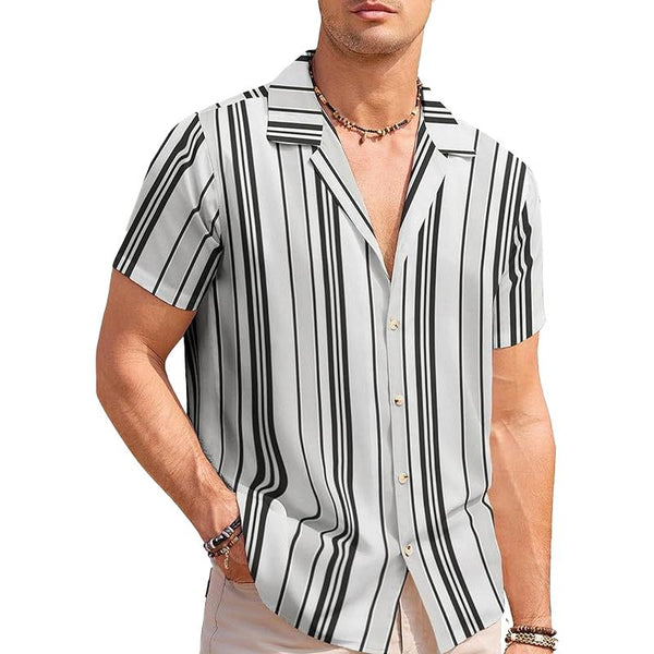 Men's Vertical Stripe Slim Button-Down Shirt 06755680X
