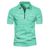 Men's Short-sleeved Zipper Pullover Tie-dye Printed POLO Shirt 07484284X