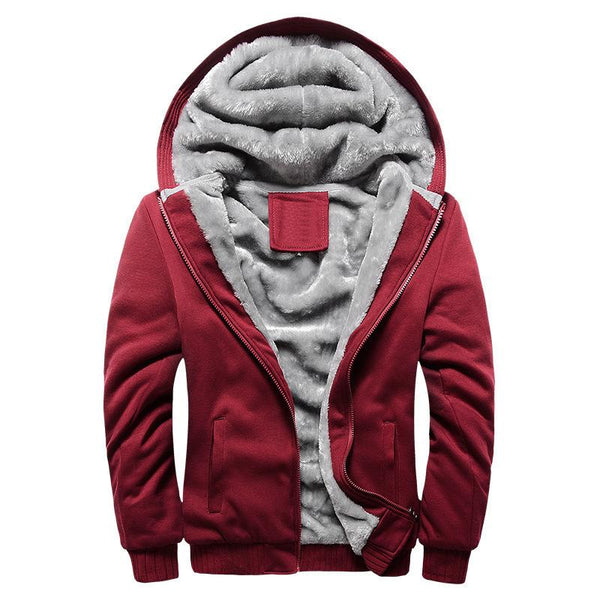 Men's Casual Fleece Hooded Jacket 64758413F