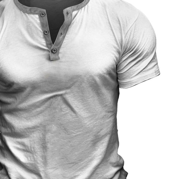 Men's Casual Short Sleeve Henley Shirt 40420557X