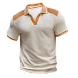 Men's Color Block Lapel Short Sleeve POLO Shirt 62359549X