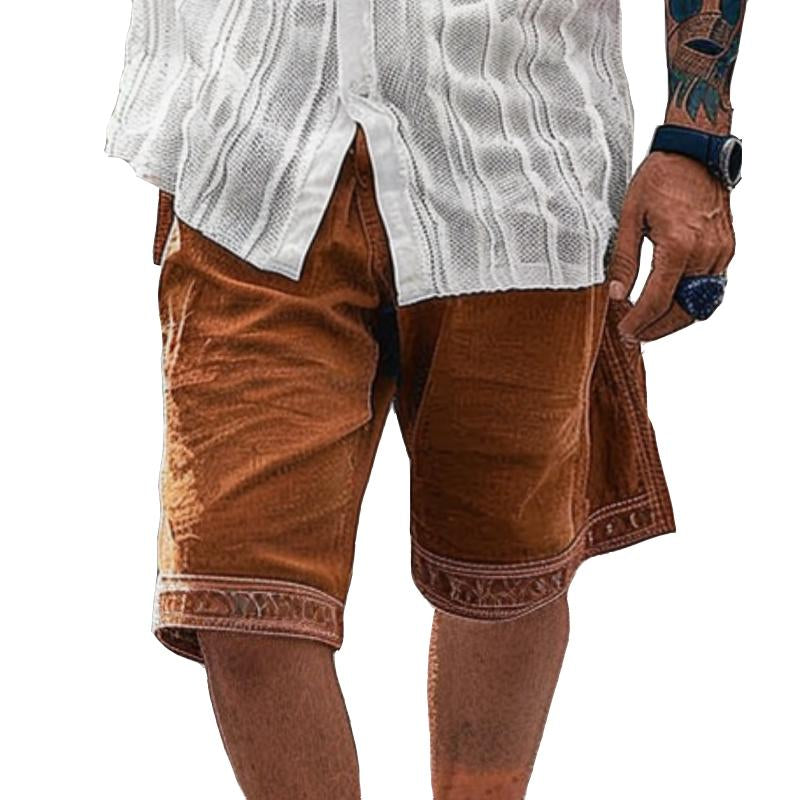 Men's Casual Ethnic Style Drawstring Shorts 48830095TO
