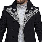 Men's Printed Lapel Single-breasted Coat 77972914X