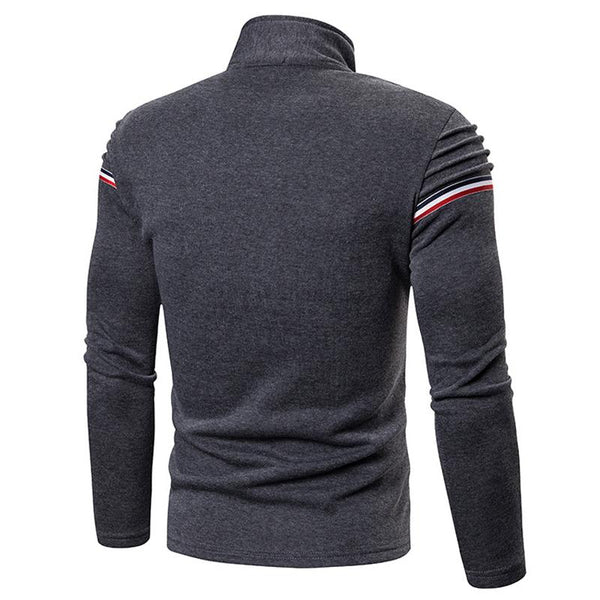 Men's Sports Casual Striped Pleated Long Sleeve Sweatshirt Jacket 96785659Y