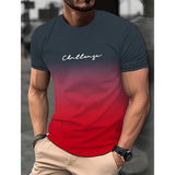 Men's Casual Gradient Printed Short Sleeve T-Shirt 44737313Y