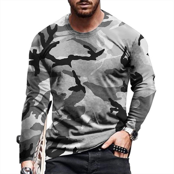 Men's Retro Camouflage Round Neck Short Sleeve T-Shirt 01481364X
