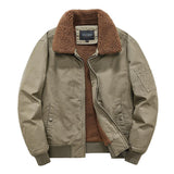 Men's Vintage Lapel Lamb Wool Thickened Warm Work Jacket 69943658M