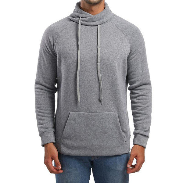 Men Casual Solid Color Drawstring Turtleneck Sweatshirt 87484201Y