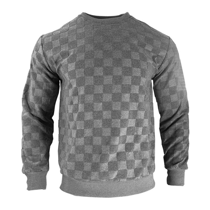 Men's Solid Color Loose Checkerboard Sweatshirt 59870324X