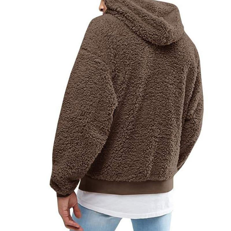 Men's Casual Solid Color Fleece Long-Sleeved Hoodie 83899499M