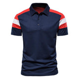 Men's Tri-Color Spliced Lapel Polo Shirt 74215055TO