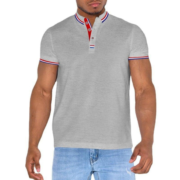 Men's Colorblock Trim Short Sleeve Polo Shirt 81063436Z