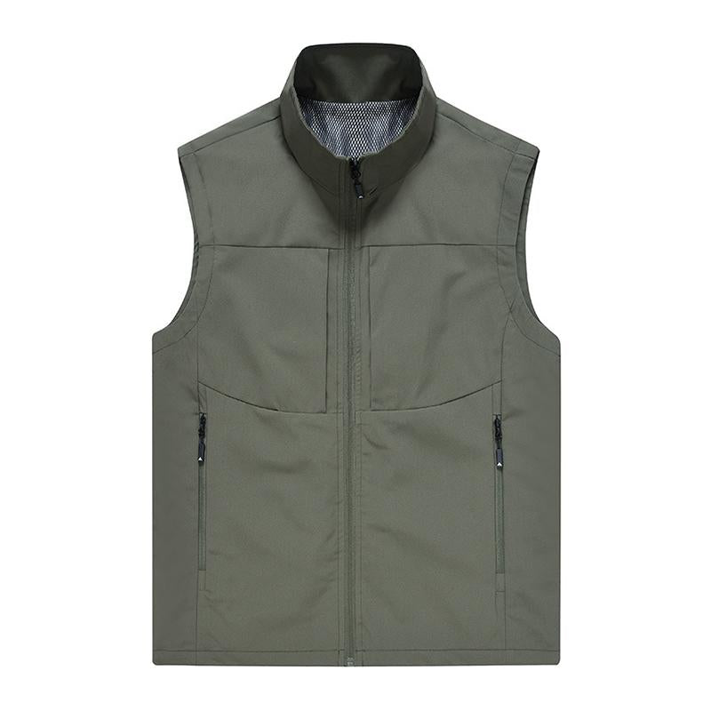 Men's Casual Stand Collar Thin Section Breathable Outdoor Vest 41399341M