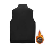 Men's Winter Classic Simple Plus Velvet Cotton Stand Collar Vest 90077166K