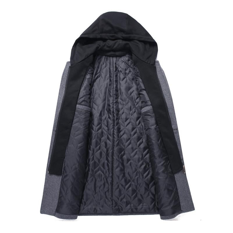 Men's Casual Color Block Removable Hooded Coat 25909603X
