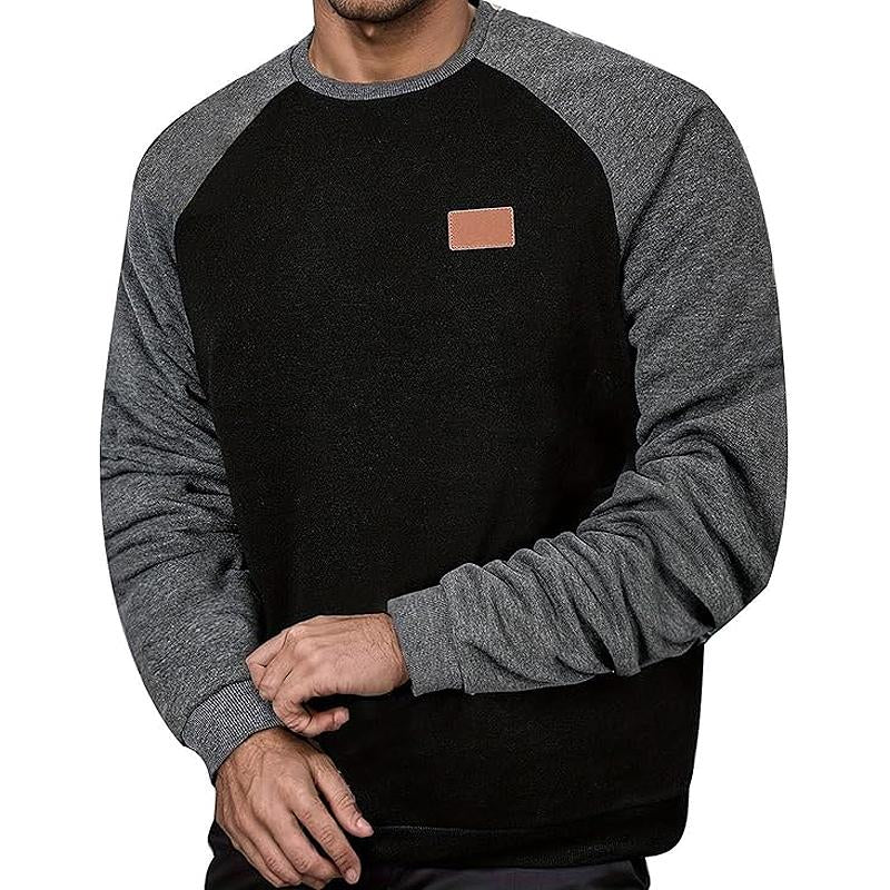 Men's Casual Colorblock Raglan Sleeves Crew Neck Sweatshirt 08030974Y