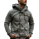 Men's Sports Single Breasted Outdoor Hooded Jacket 65537354X