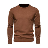 Men's Classic Casual Solid Color Round Neck Slim Sweater 81109540K