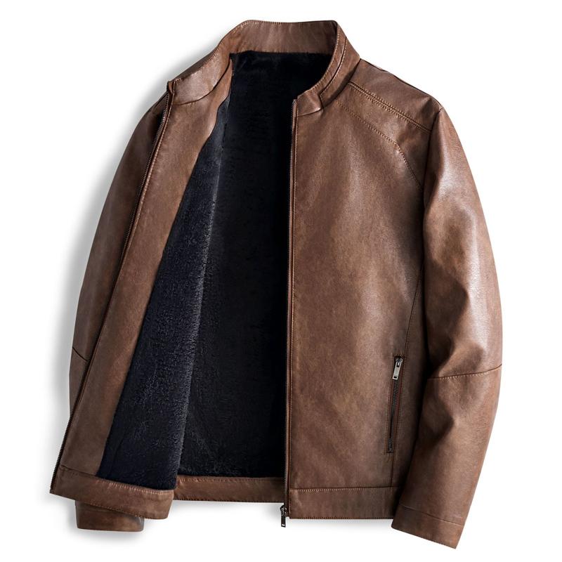 Men's Vintage Plush Leather Jacket 17054354U