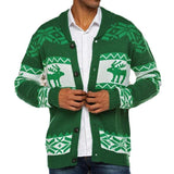 Men's Christmas Elk Lapel Single Breasted Knitted Cardigan 43843415Z