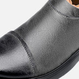 Men's Vintage Polished Cowhide Leather Slip-On Shoes 89904107M