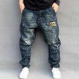 Men's Vintage Loose Multi Pocket Jeans 64484344Y