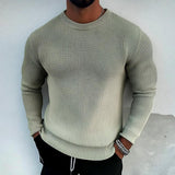 Men's Solid Color Crew Neck Knitted Sweater 95317354X