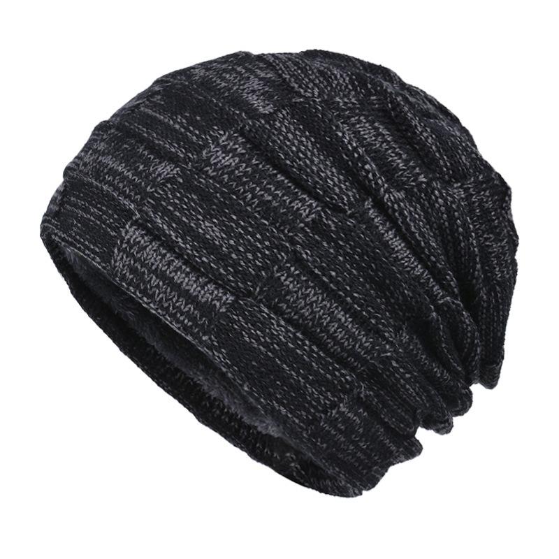 Cappello da uomo in maglia di lana spessa e velluto 16916271U