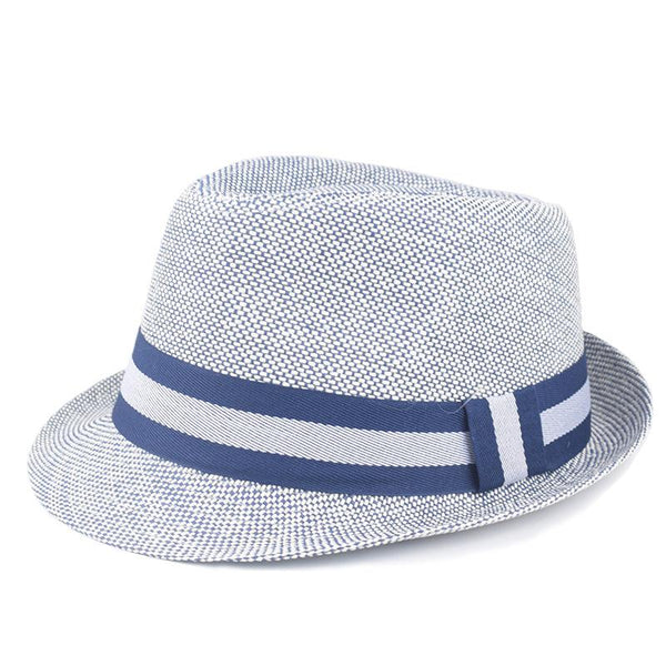 Men's Striped Webbing Beach Sun Protection Casual Jazz Hat 53175539Z