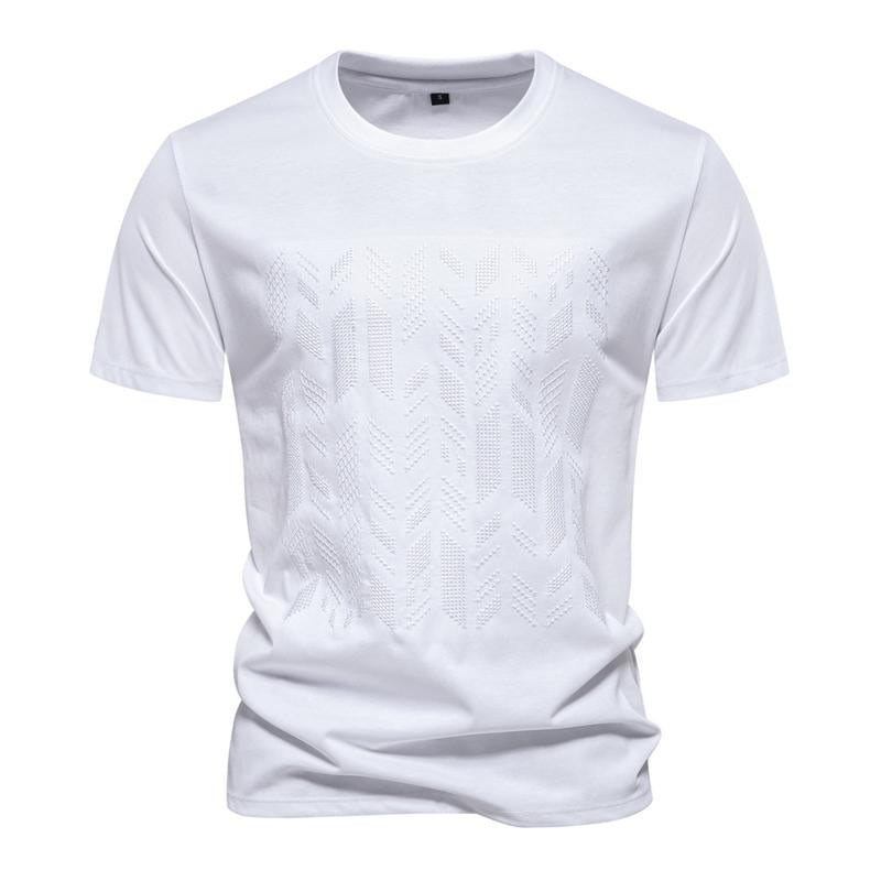 Men's Casual Embroidered Round Neck Short Sleeve T-Shirt 84955692M