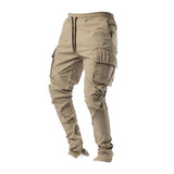 Men's Casual Solid Color Multi-Pocket Cargo Pants 46514597Y