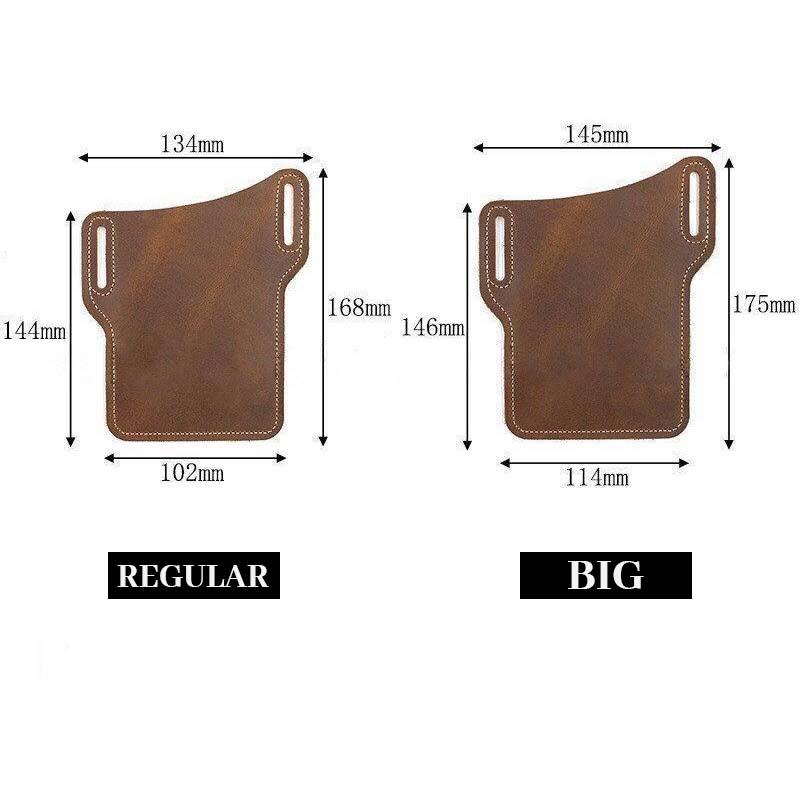 Men's Vintage Outdoor Genuine Leather Mobile Phone Waist Bag  55476577K