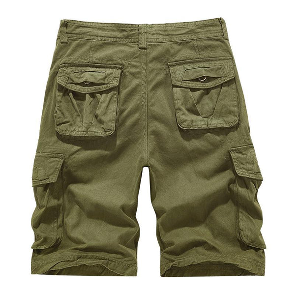 Men's Casual Cotton Washed Multi-Pocket Cargo Shorts 26550011M