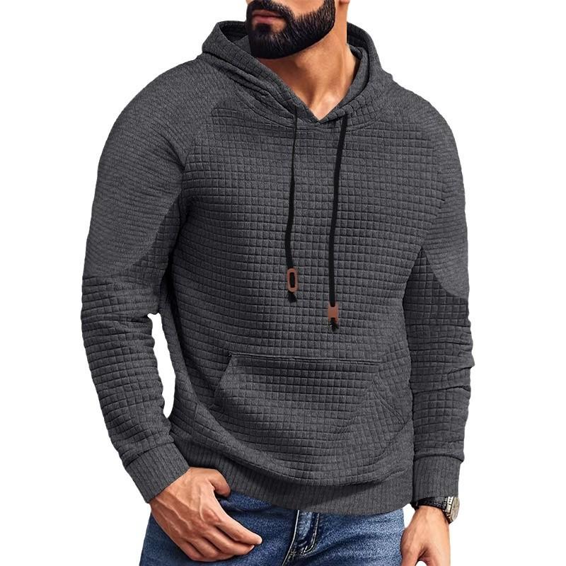 Men's Casual Stitching Waffle Hoodie 13623092Y