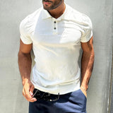 Men's Casual Retro Solid Color Polo Shirt 77187720TO