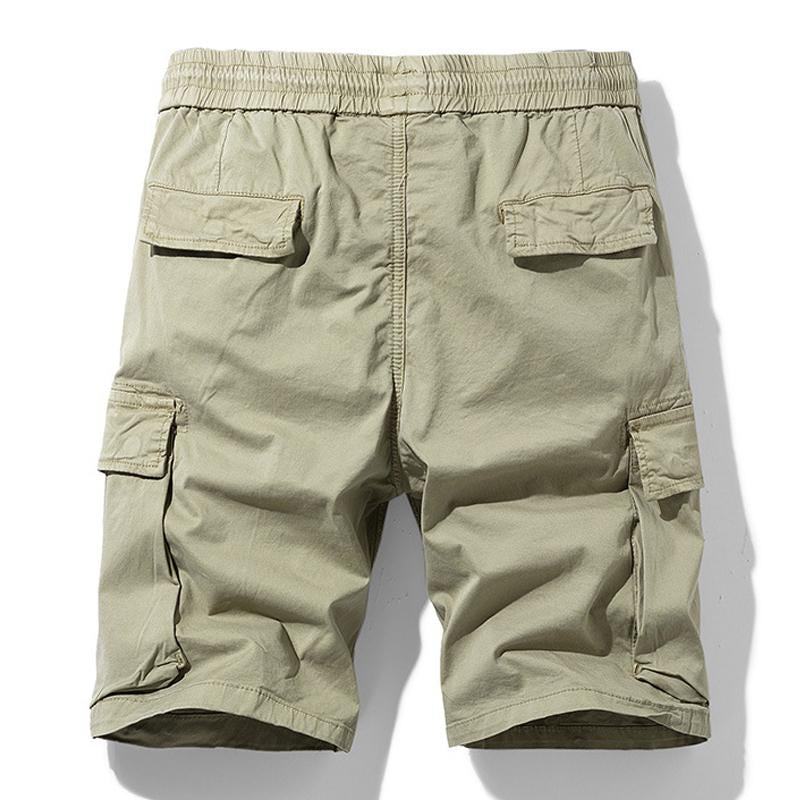 Men's Casual Cotton Elastic Waist Loose Cargo Shorts 83828927M