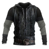 Men's Lace-Up Denim Print Hoodie 84131874U