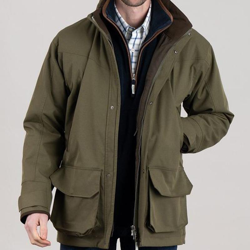 Men's Army Green Stand Collar Coat 86904671U