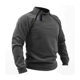 Men's Classic Casual Warm Breathable Side Zipper Fleece Pullover Sweatshirt 44007010K