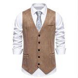 Men's Solid Color Suede Suit Retro Vest 91835009X