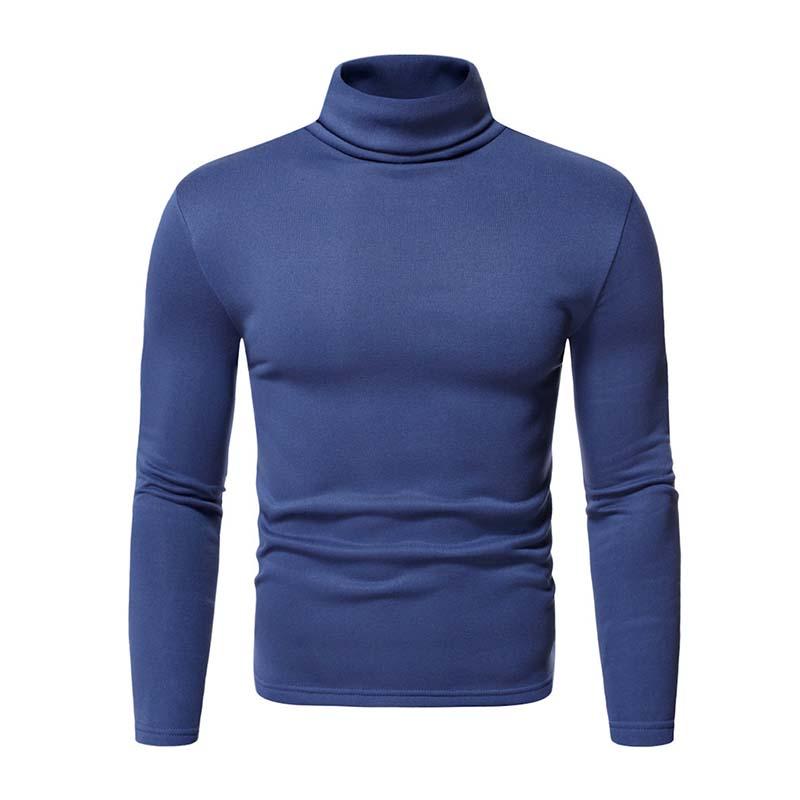 Men's Classic Casual Fleece High Collar Long Sleeve T-shirt 97790009K