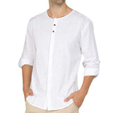 Men's Casual Solid Color Long Sleeve Shirt 91343483Y