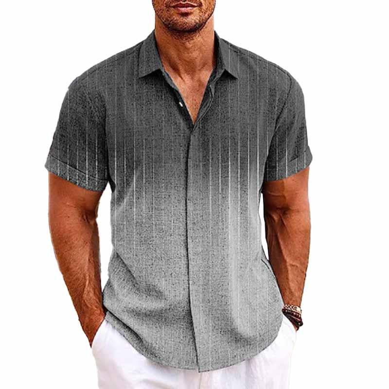 Chemise à manches courtes à imprimé ombré hawaïen pour hommes 81776145X