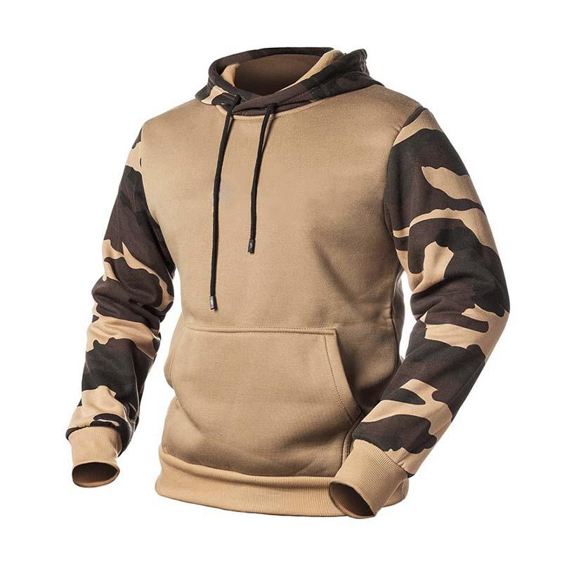 Men's Classic Retro American Style Trendy Color Matching Camouflage Hoodie 31801643K