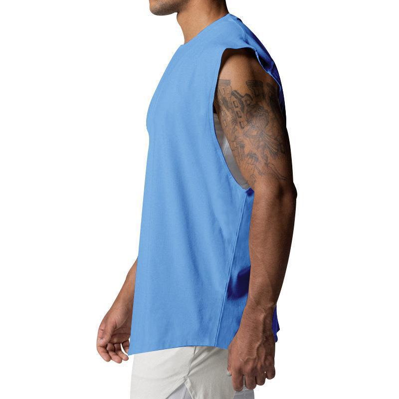 Camiseta deportiva sin mangas holgada lisa para hombre 03482386Z