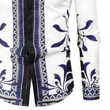 Men's Printed Lapel Long Sleeve Shirt 69751995X