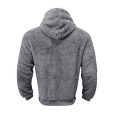 Men's Solid Plush Long Sleeve Loose Fit Hoodie 20256610Z