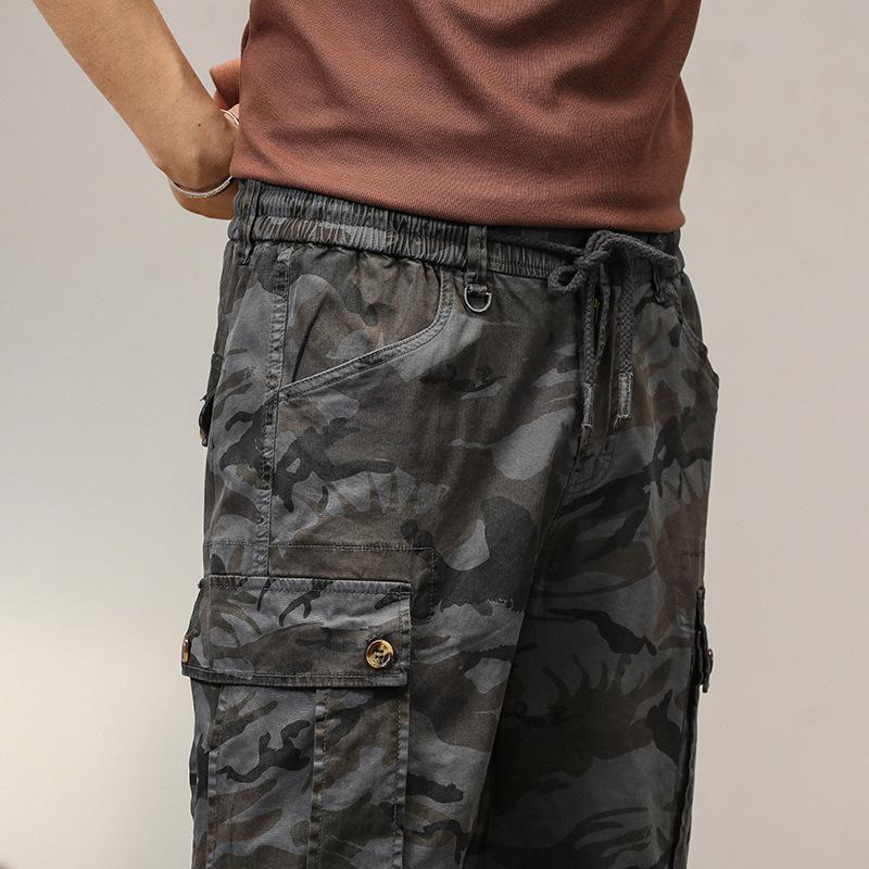 Men's Camouflage Loose Multi-Pocket Cargo Shorts (Belt Not Included) 67229347Y