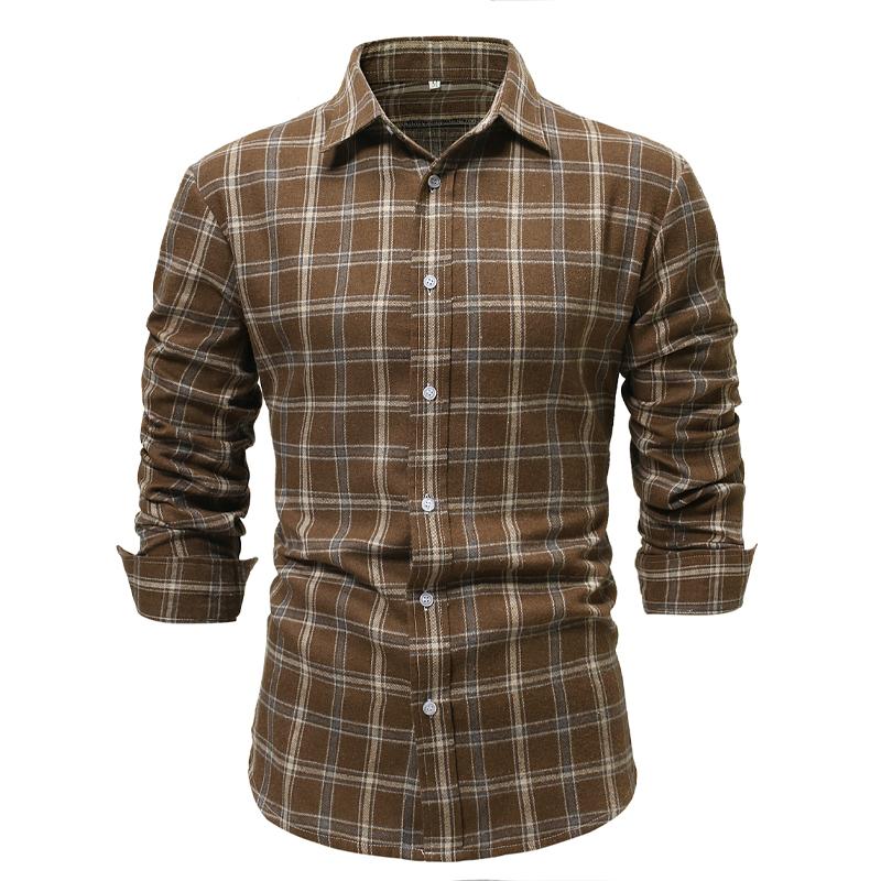 Men's Casual Flannel Check Long Sleeve Shirt 69454852Y